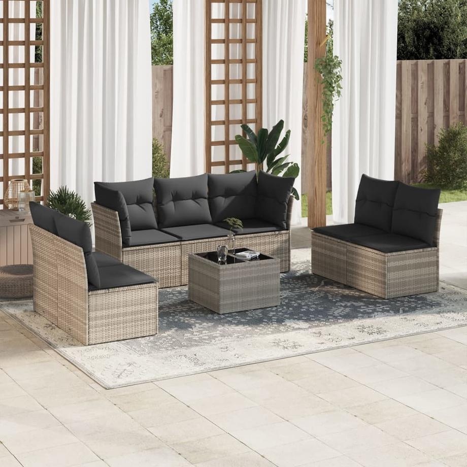 VidaXL set divano da giardino Polirattan  