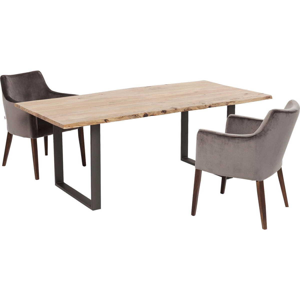 KARE Design Table Harmony acier brut 180x90cm  