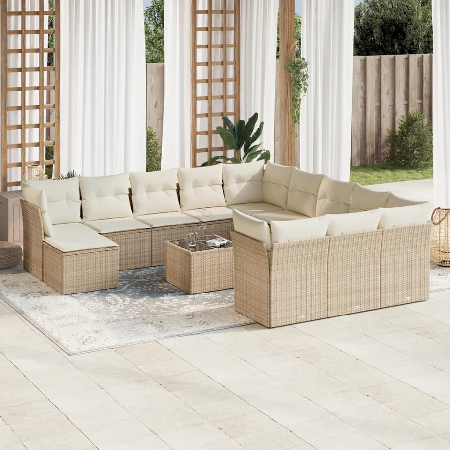 VidaXL set divano da giardino Polirattan  