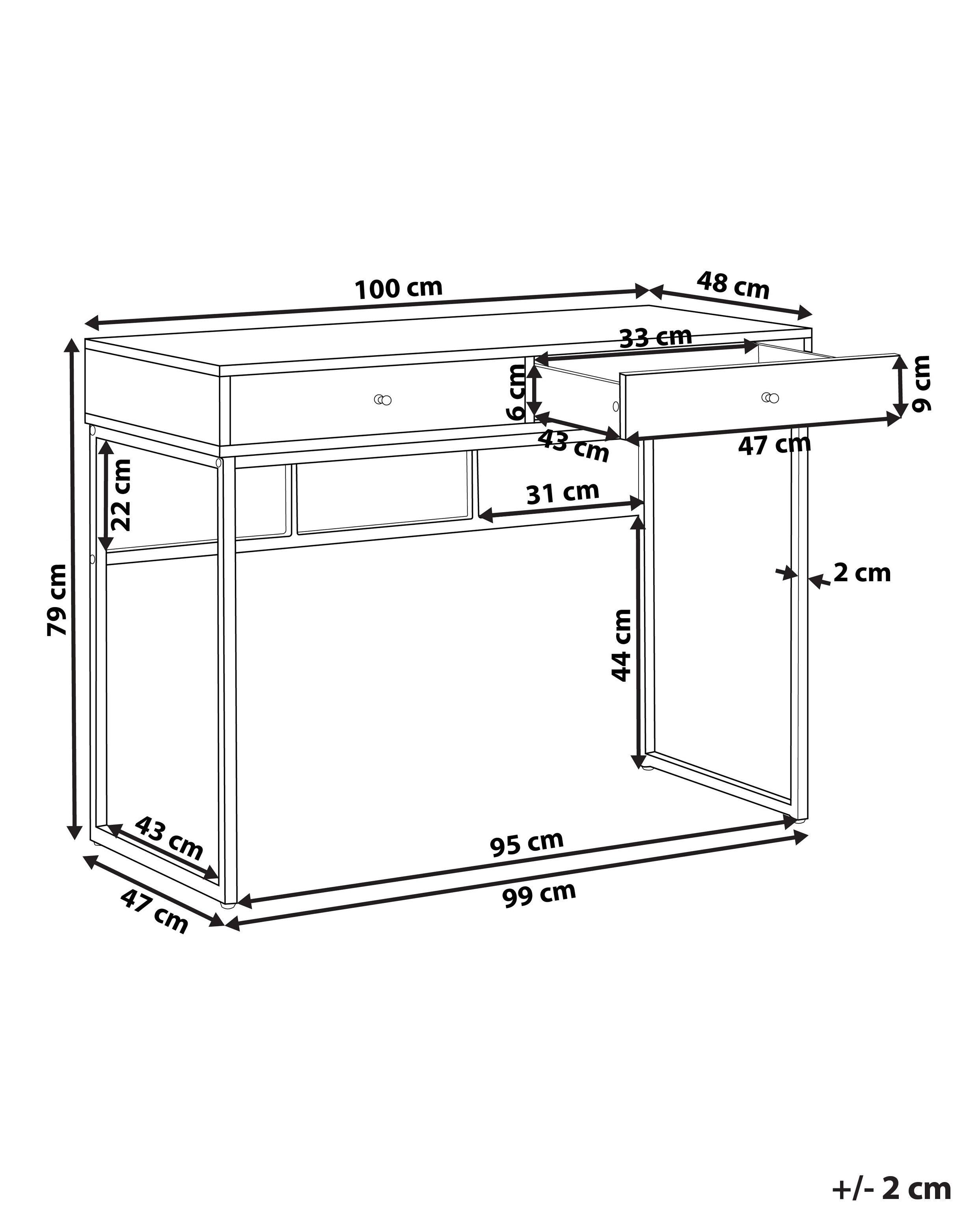 Beliani Table de bureau en MDF Glamour DAPHNE  