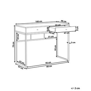 Beliani Table de bureau en MDF Glamour DAPHNE  