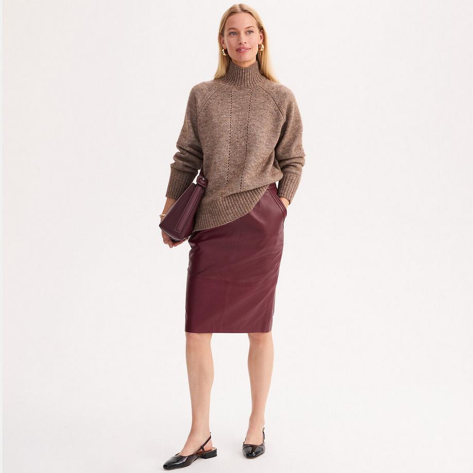 La Redoute Collections Jupe droite en cuir  
