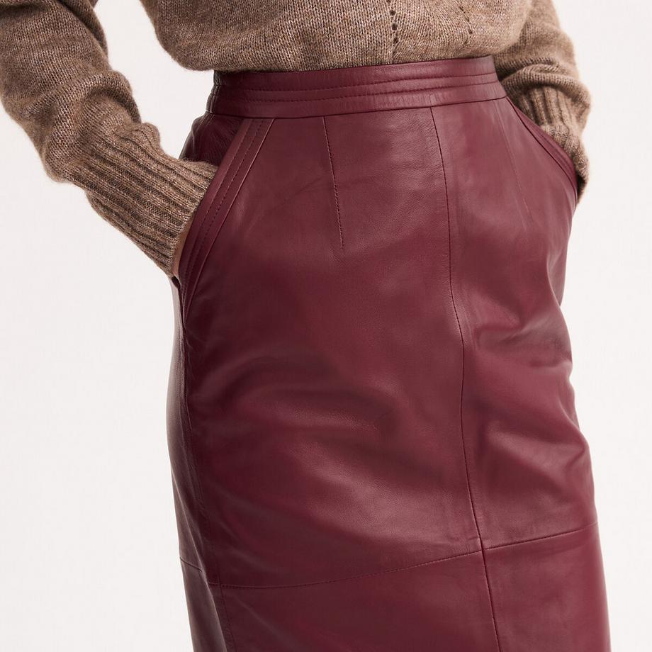 La Redoute Collections Jupe droite en cuir  