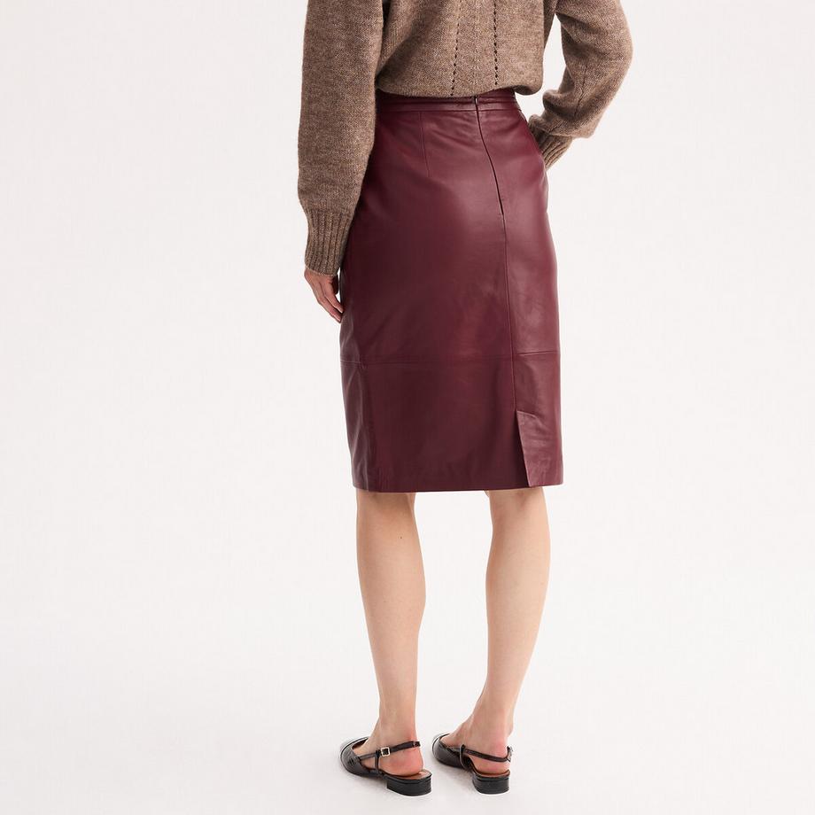 La Redoute Collections Jupe droite en cuir  