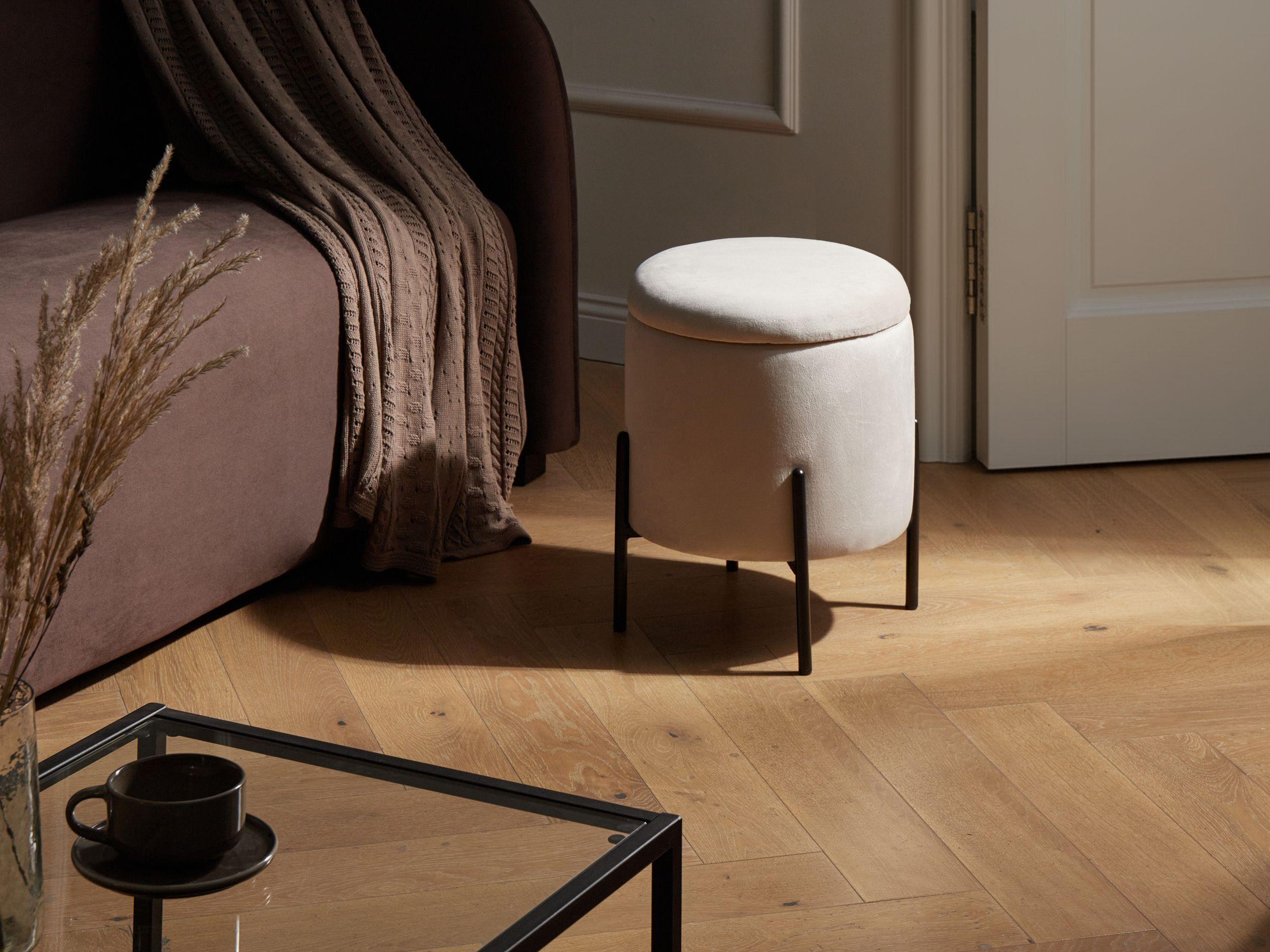 Beliani Pouf contenitore en Velluto Scandinavo WENONA  