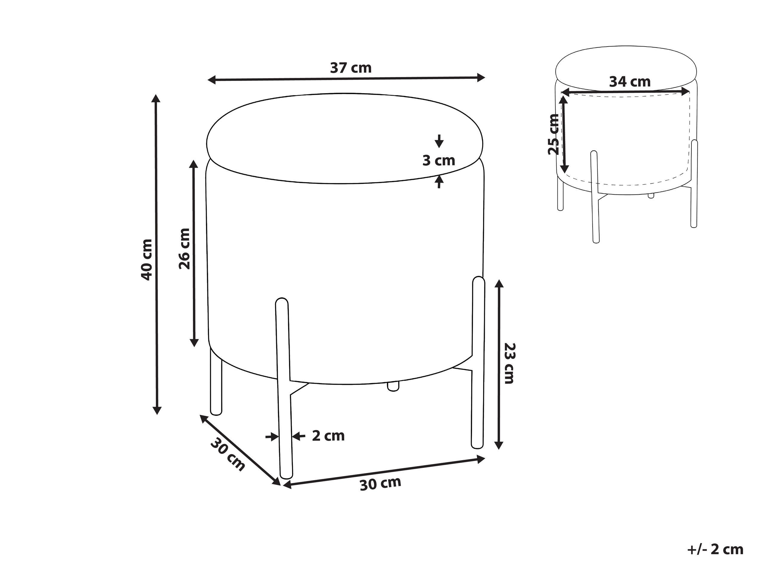 Beliani Pouf contenitore en Velluto Scandinavo WENONA  