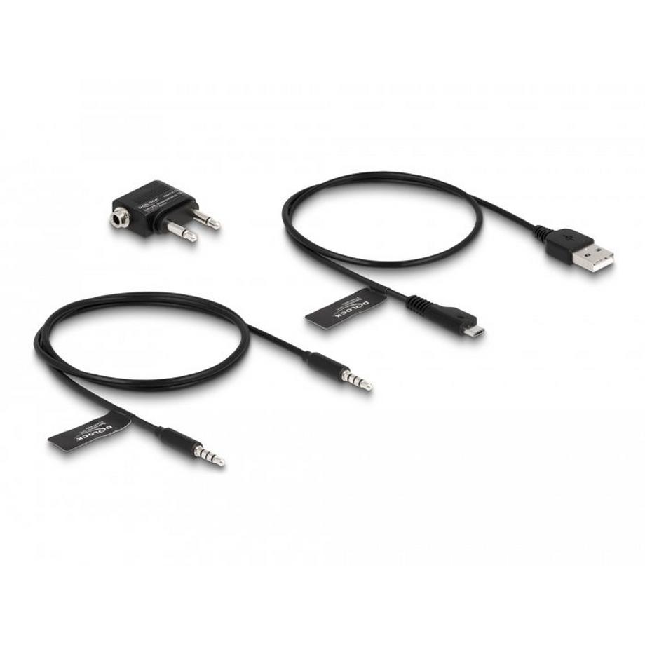 DeLock  DeLOCK 27181 écouteur/casque Avec fil &sans fil Arceau Appels/Musique Micro-USB Bluetooth Noir 