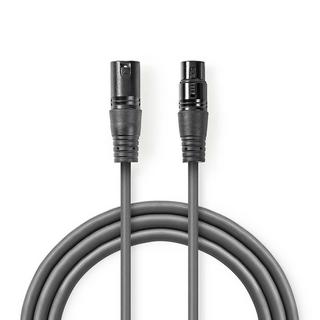 Nedis  Symmetrisches Audiokabel | XLR 3-poliger Stecker | XLR 3-polige Buchse | Vernickelt | 1,50 m | Rund | PVC | Dunkelgrau | Papphülle 