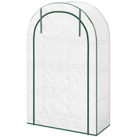 Northio Serre avec porte de toit ronde, étagères, serre en feuille d'acier résistante à l'hiver, serre pour balcon, jardin, abri à tomates 100 x 45 x 160 cm, serre à tomates pour tomates, légumes, fleurs, blanc  