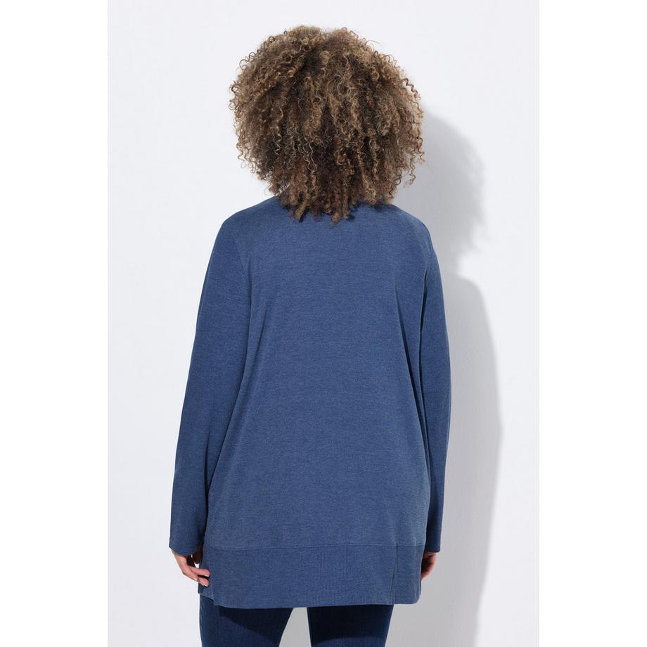 Ulla Popken Waffelstruktur Offene Langarm Sweatjacke  