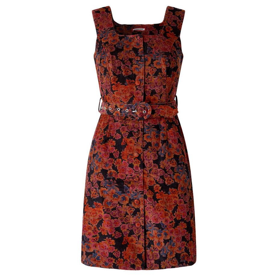 Joe Browns Robe Chasuble en Velours Côtelé Fleurie Jours d'Automne  