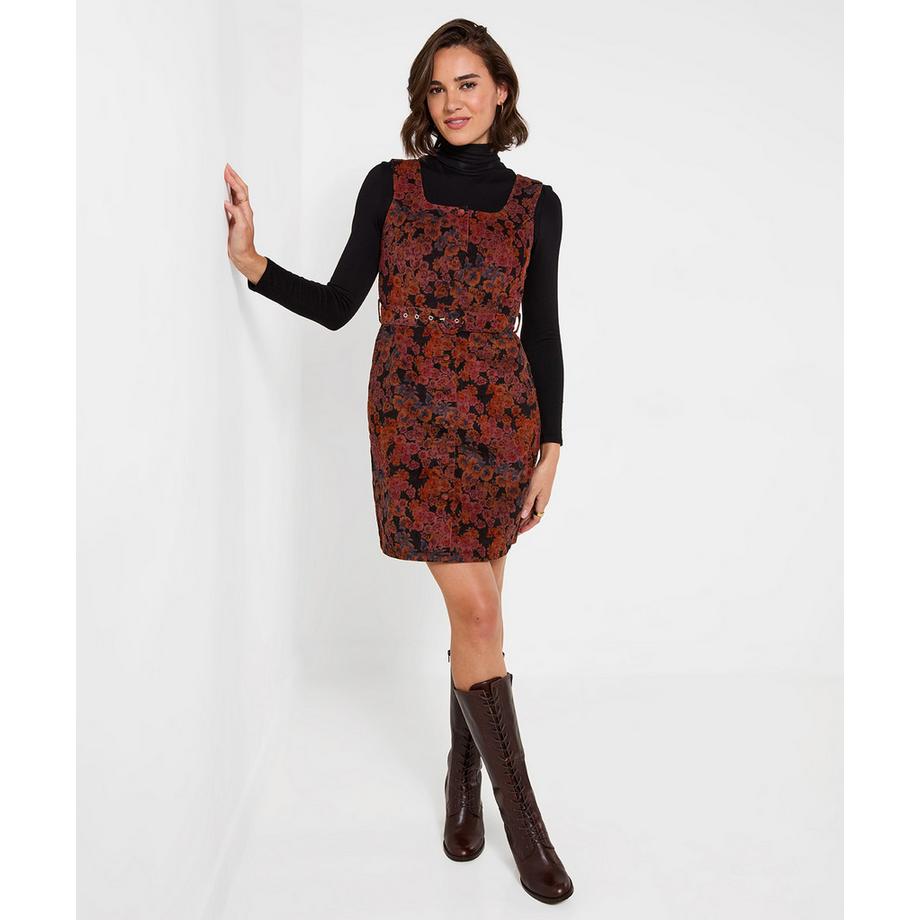 Joe Browns Robe Chasuble en Velours Côtelé Fleurie Jours d'Automne  