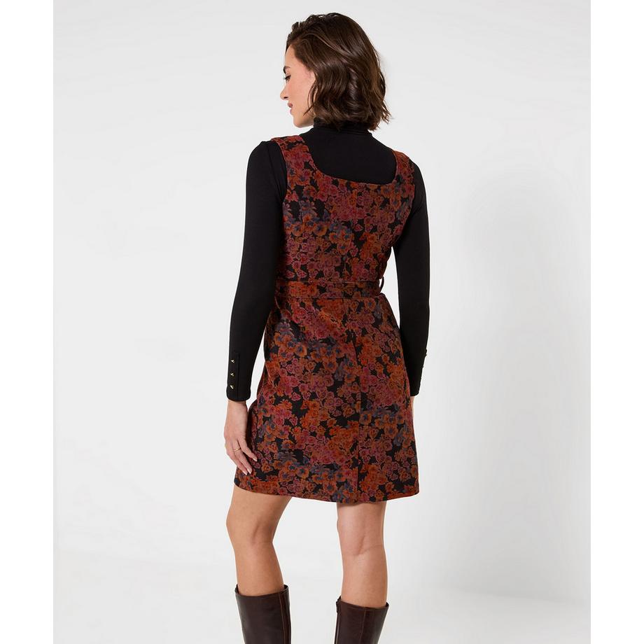Joe Browns Robe Chasuble en Velours Côtelé Fleurie Jours d'Automne  