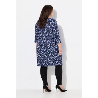 Ulla Popken  Longshirt, Paisley, A-Linie, Carree-Ausschnitt, 3/4-Arm 