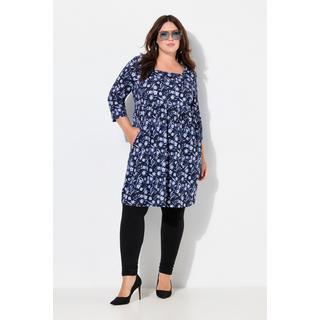 Ulla Popken  Longshirt, Paisley, A-Linie, Carree-Ausschnitt, 3/4-Arm 