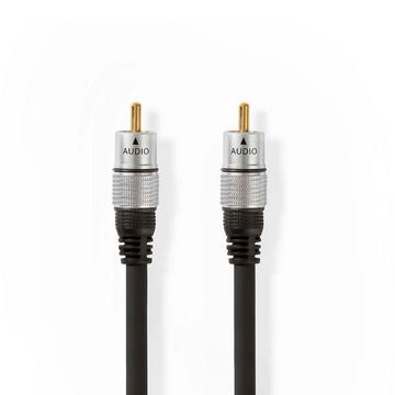 Digital Audio Kabel | RCA Hane | RCA Hane | Guldplaterad | 2.50 m | Rund | PVC | Antracit | Låda