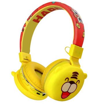 Cuffie Bluetooth Furry King Happy Giallo