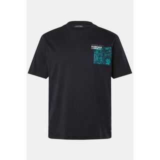 JP1880  T-shirt con mezze maniche, stampa sul petto e scollo a girocollo, fino alla tg. 8XL 