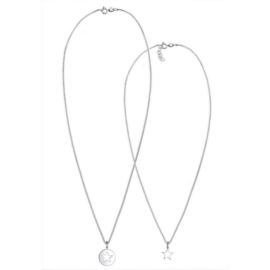 Elli  Halskette Mutter Kind Set Stern Anhänger Cut Out 