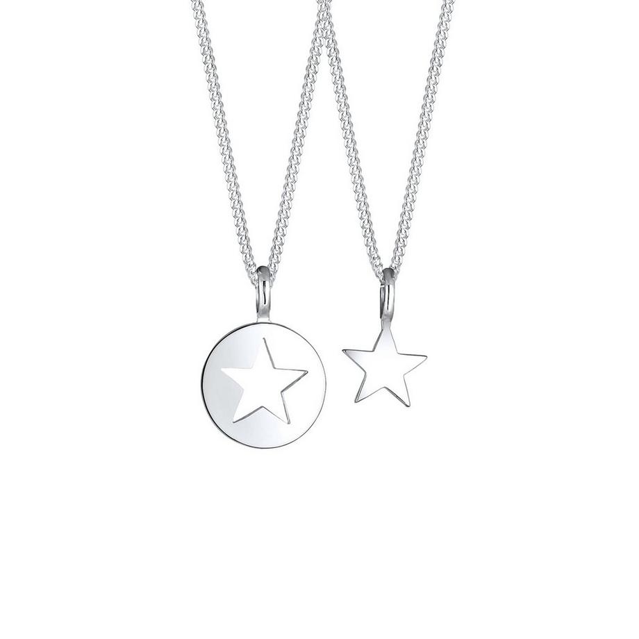 Halskette Mutter Kind Set Stern Anhänger Cut Out