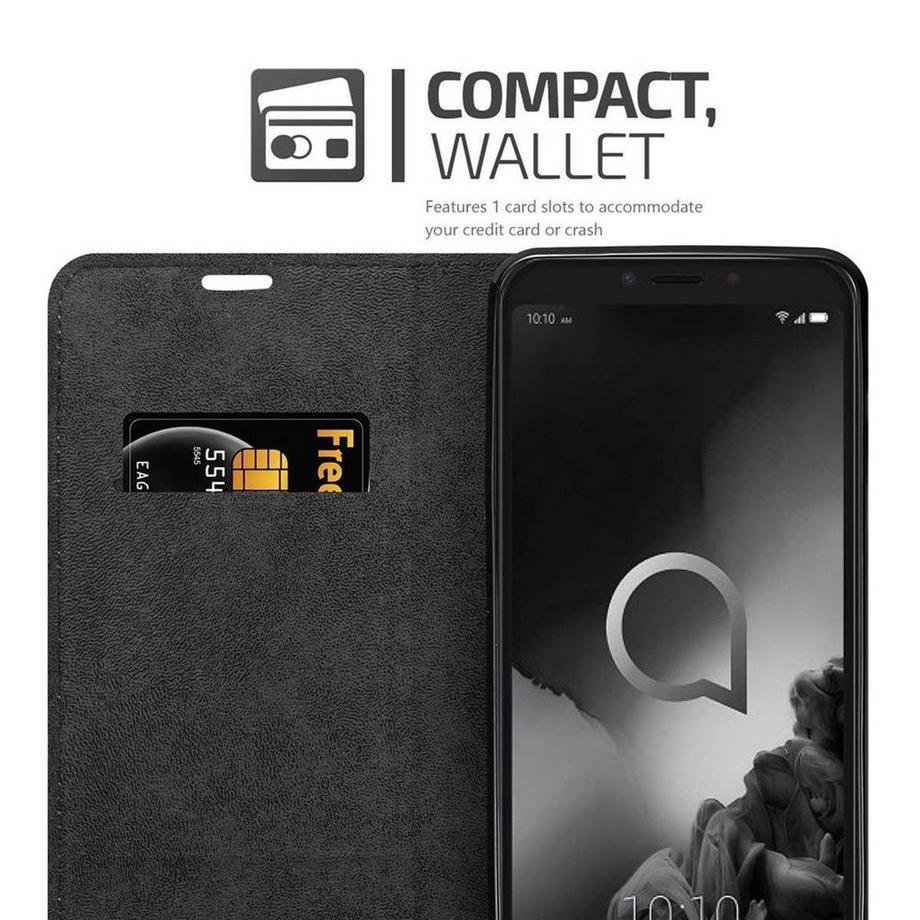Cadorabo  Housse compatible avec Alcatel 1S 2019 - Coque de protection avec fermeture magnétique, fonction de support et compartiment pour carte 
