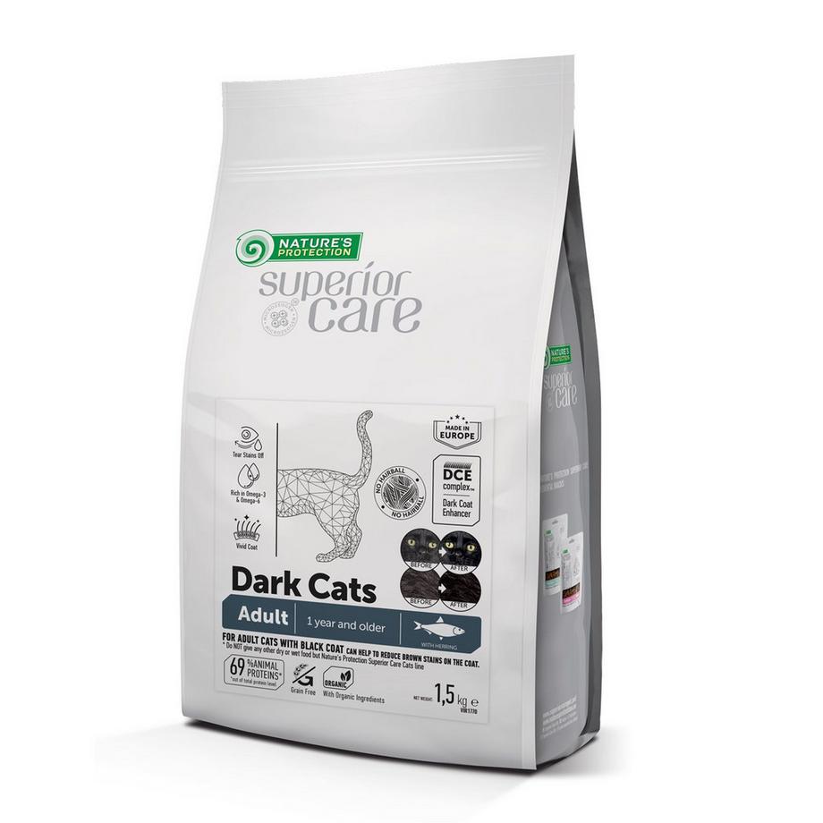 Nature's Protection Superior Care  Dark Cats Grain Free Adult hareng 