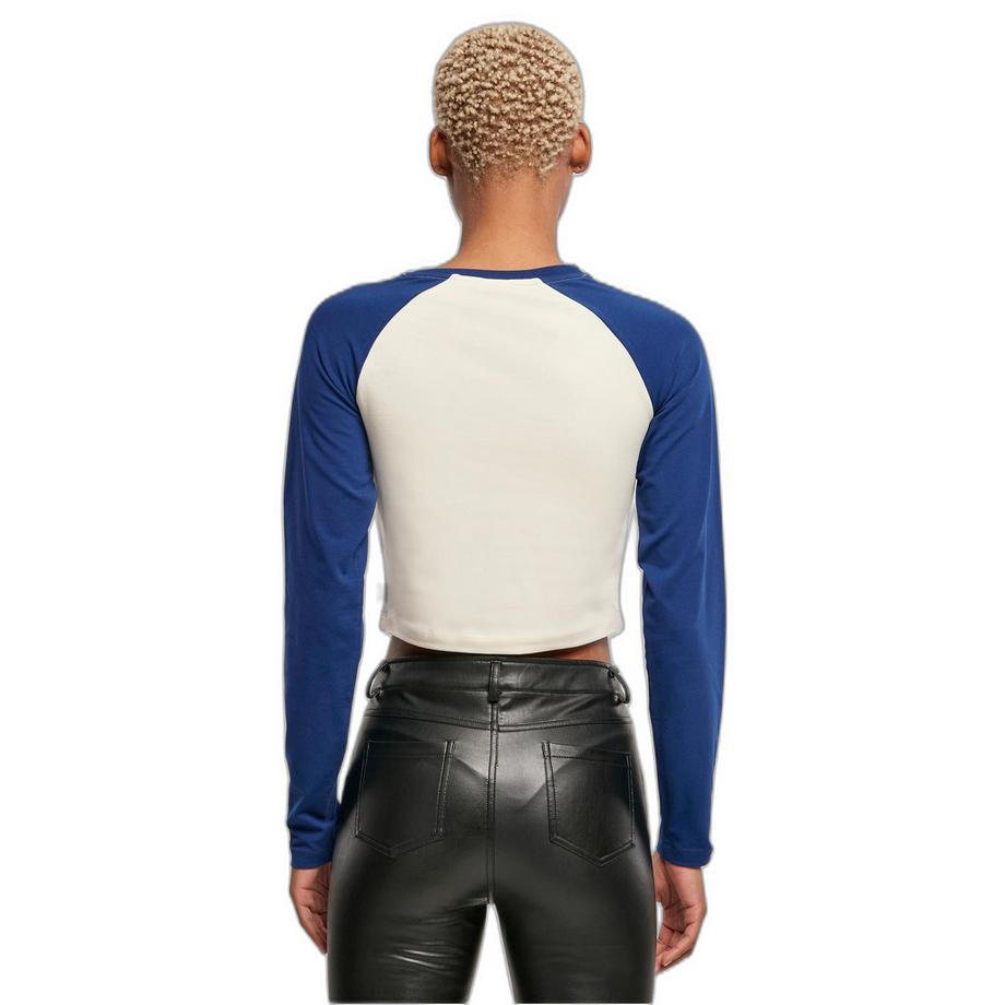 URBAN CLASSICS Urban Classic Retro Baseball T-Shirt Crop Maniche Lunghe  