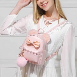 Only-bags.store Sac à dos mini léger avec noeud papillon et porte-clés  