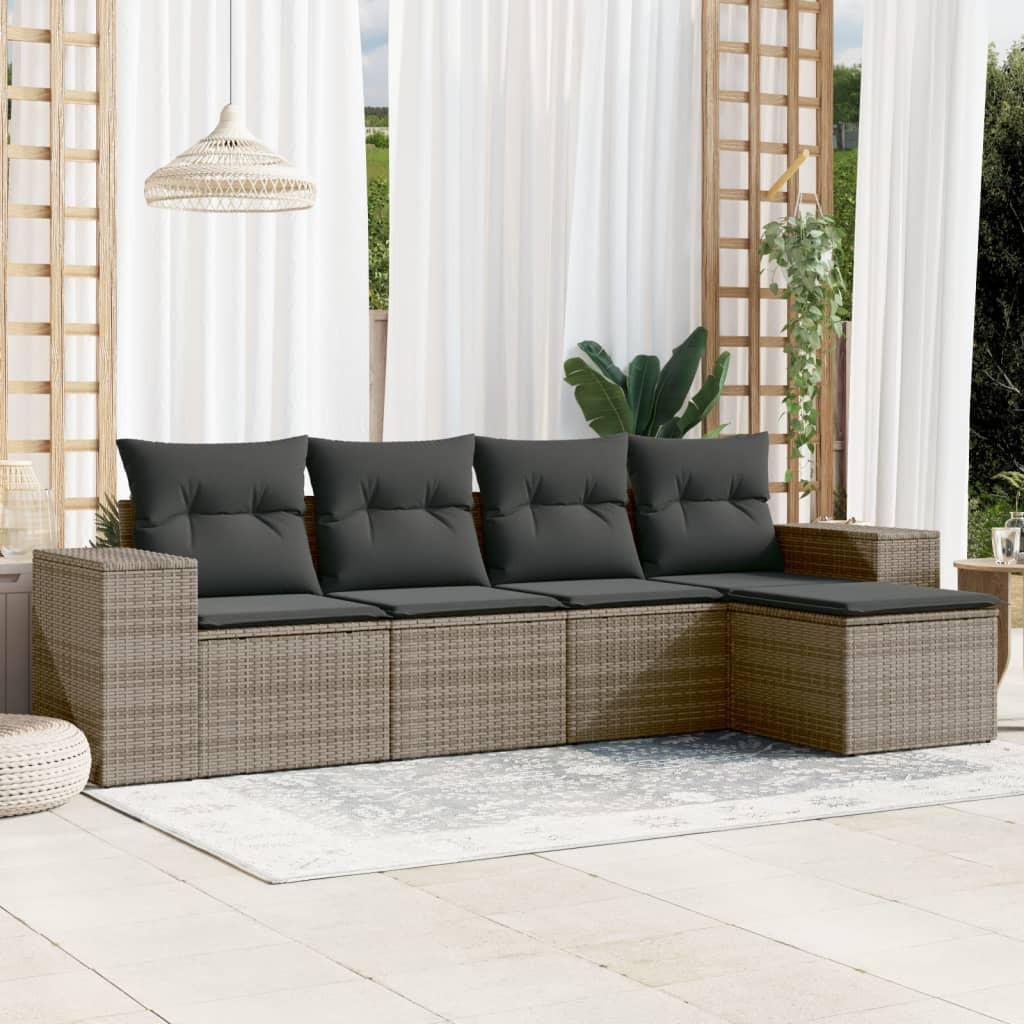 VidaXL set divano da giardino Polirattan  