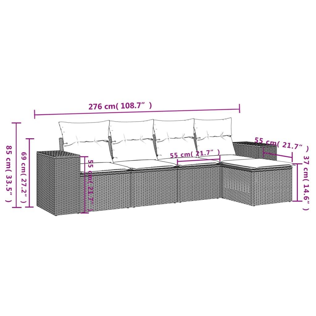 VidaXL set divano da giardino Polirattan  