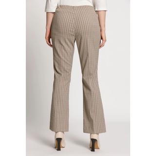 Ulla Popken  Pantaloni boot cut a 7/8 con pieghe, cintura comoda e quadri 