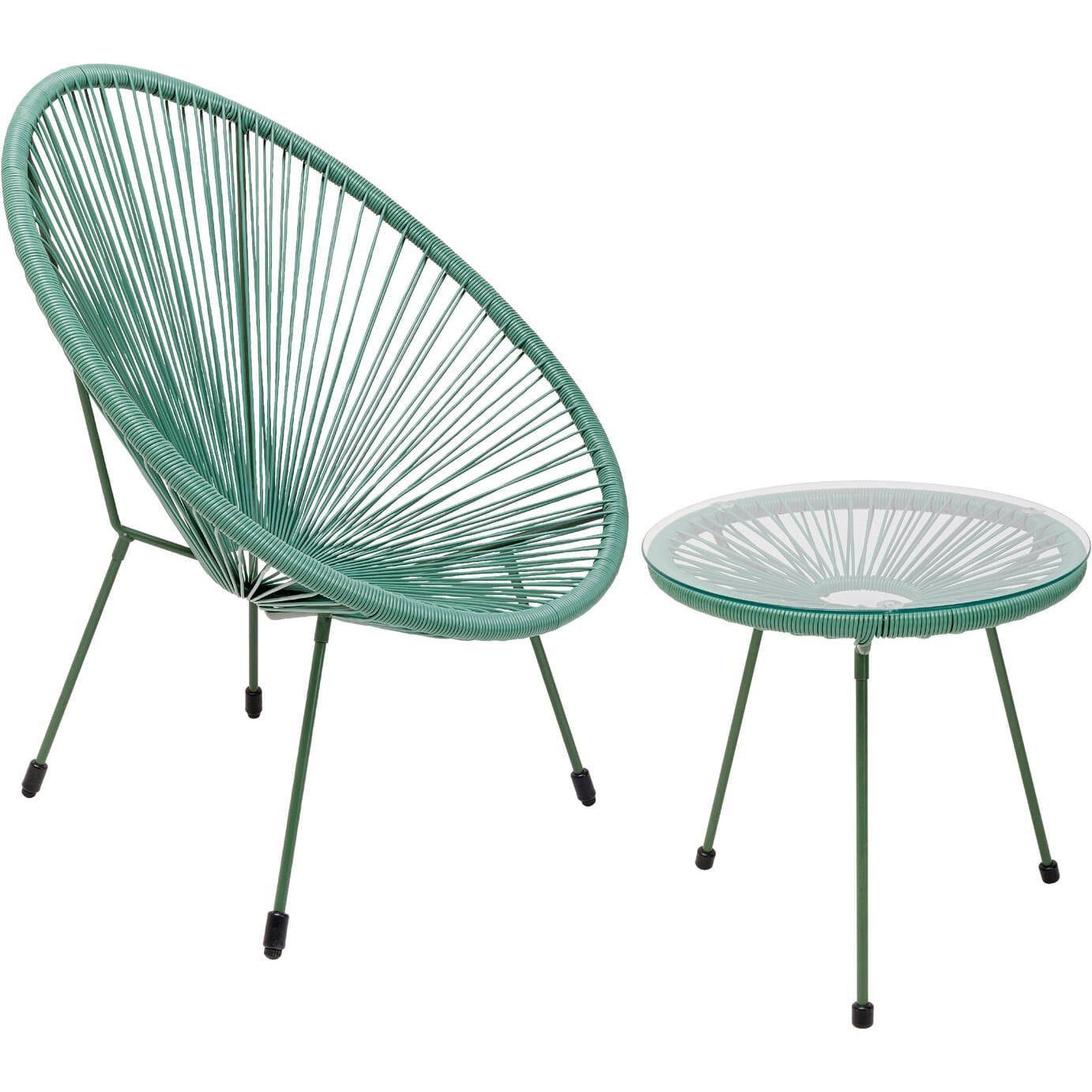 KARE Design Ensemble de jardin Acapulco Mono vert (2 pièces)  