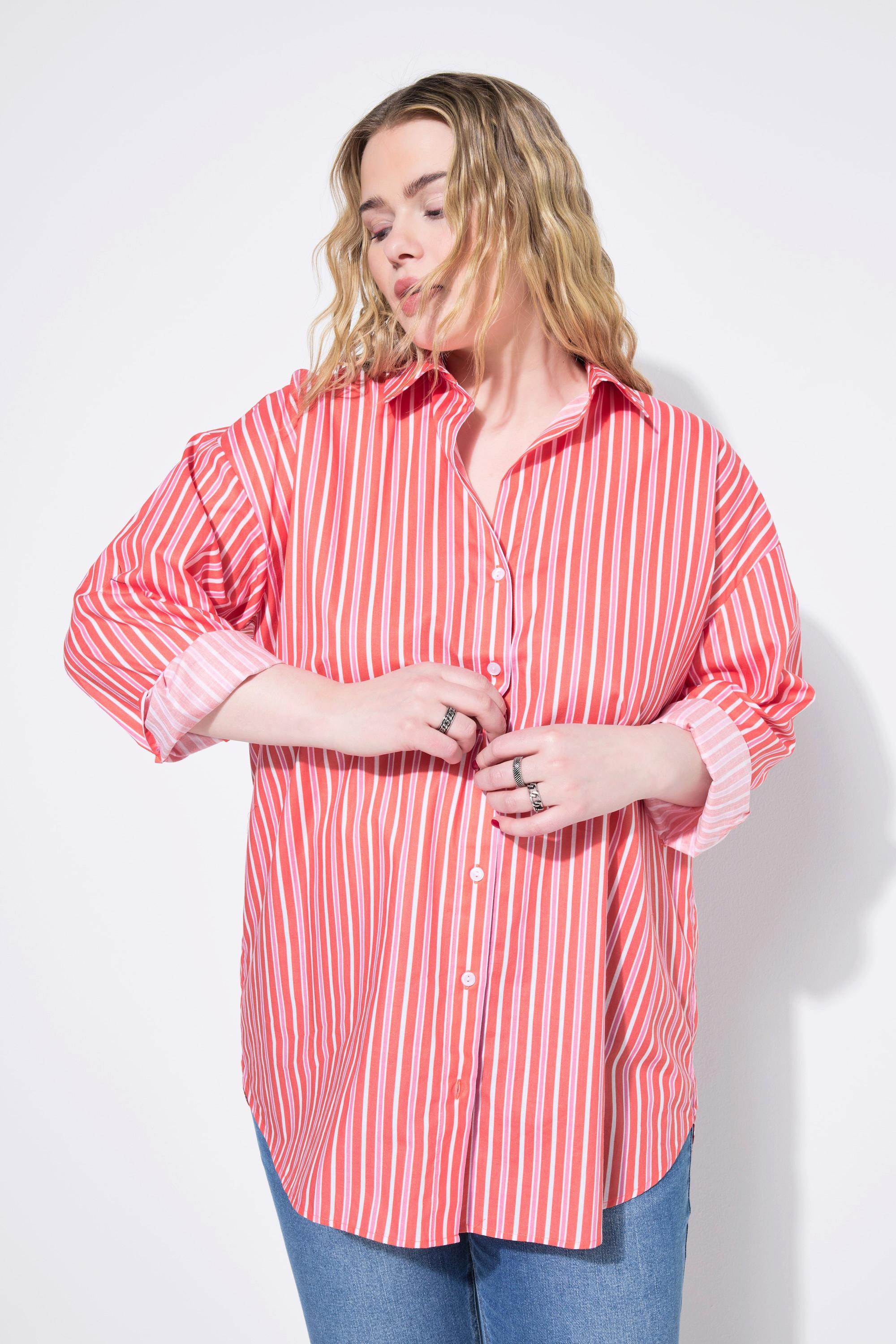 Studio Untold Oversized gestreifte Hemdbluse  