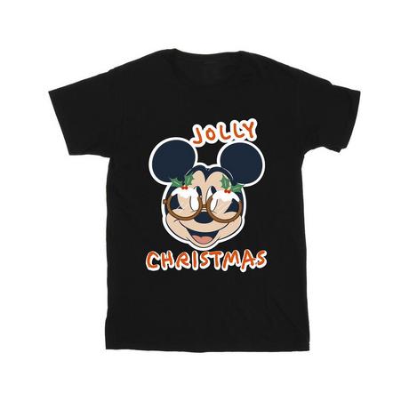 Disney  Tshirt MICKEY MOUSE JOLLY CHRISTMAS GLASSES 