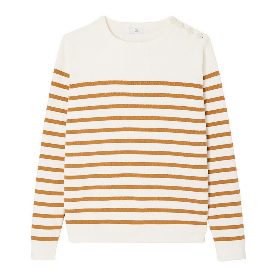 La Redoute Collections Gestreifter Pullover mit Knopfdetail  