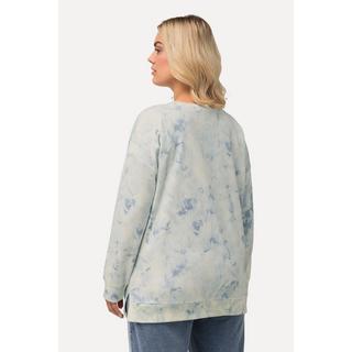 Ulla Popken  Felpa dal taglio oversize in stile batik con scollo a girocollo e maniche lunghe 