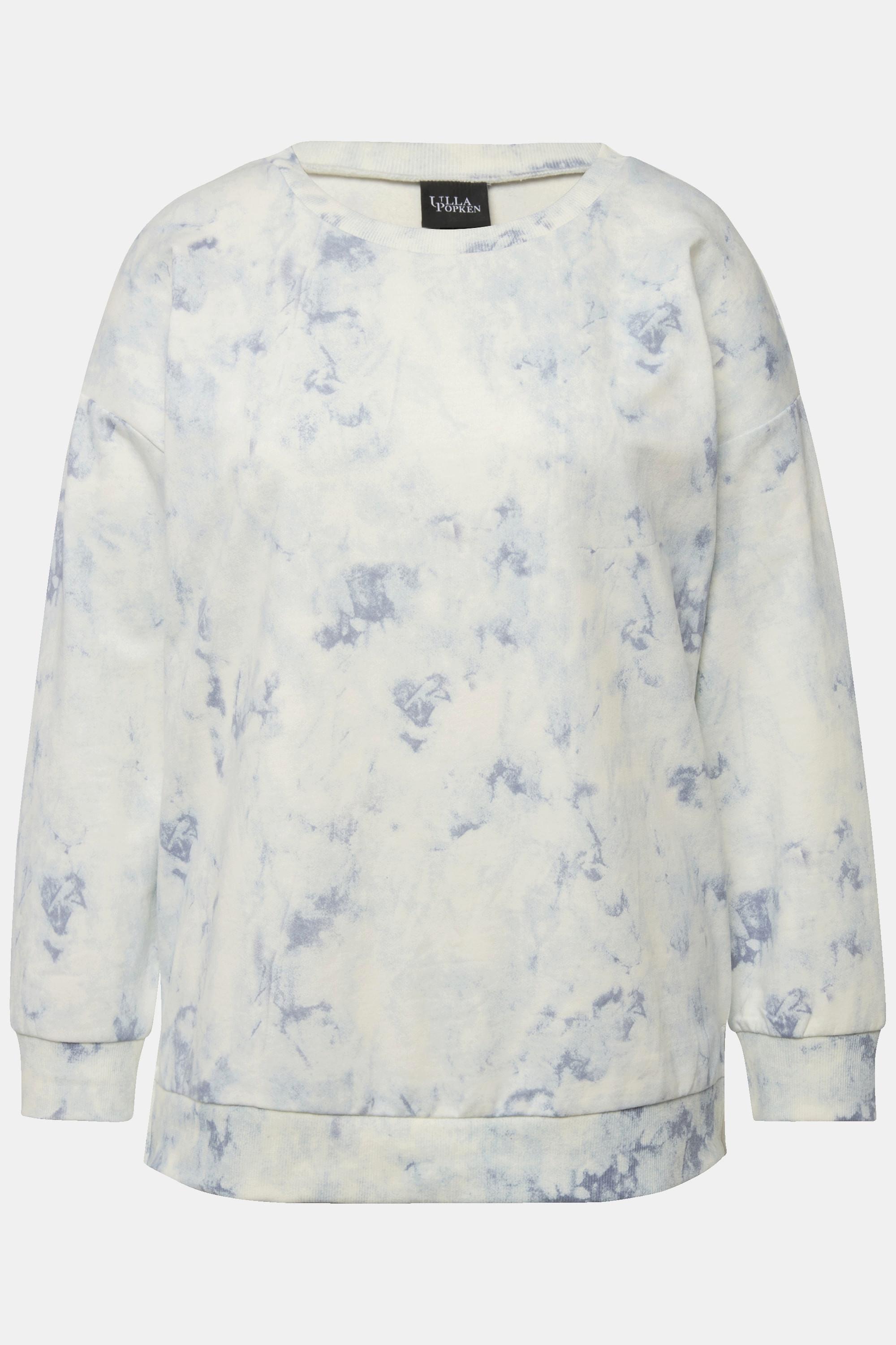 Ulla Popken Sweat-shirt Oversized Imprimé Batik Col Rond Manches Longues  