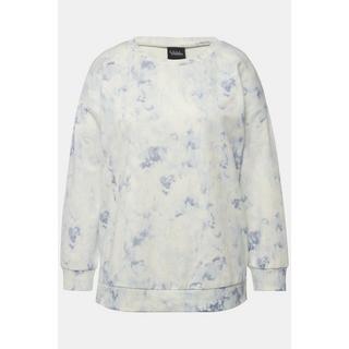 Ulla Popken  Sweat-shirt oversized à col rond et manches longues, imprimé Batik 