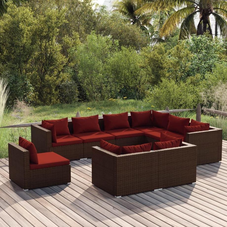 VidaXL Salon de jardin rotin synthétique  