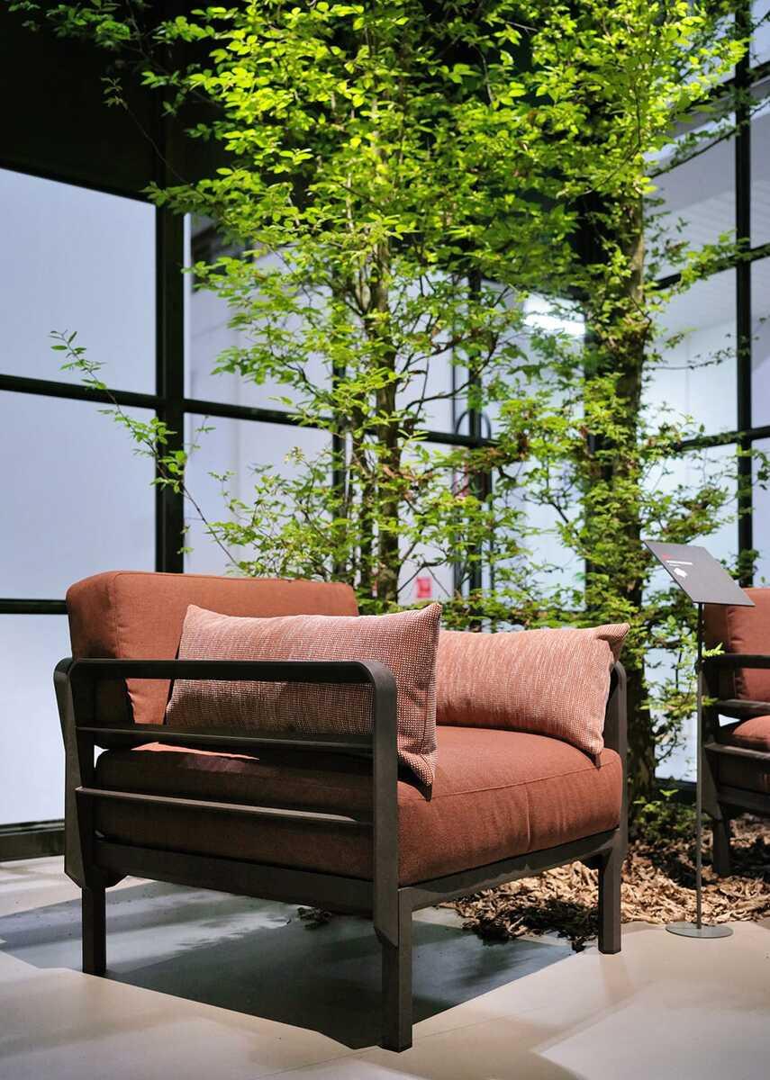 NARDI outdoor Fauteuil de jardin Maximo marron rouge  