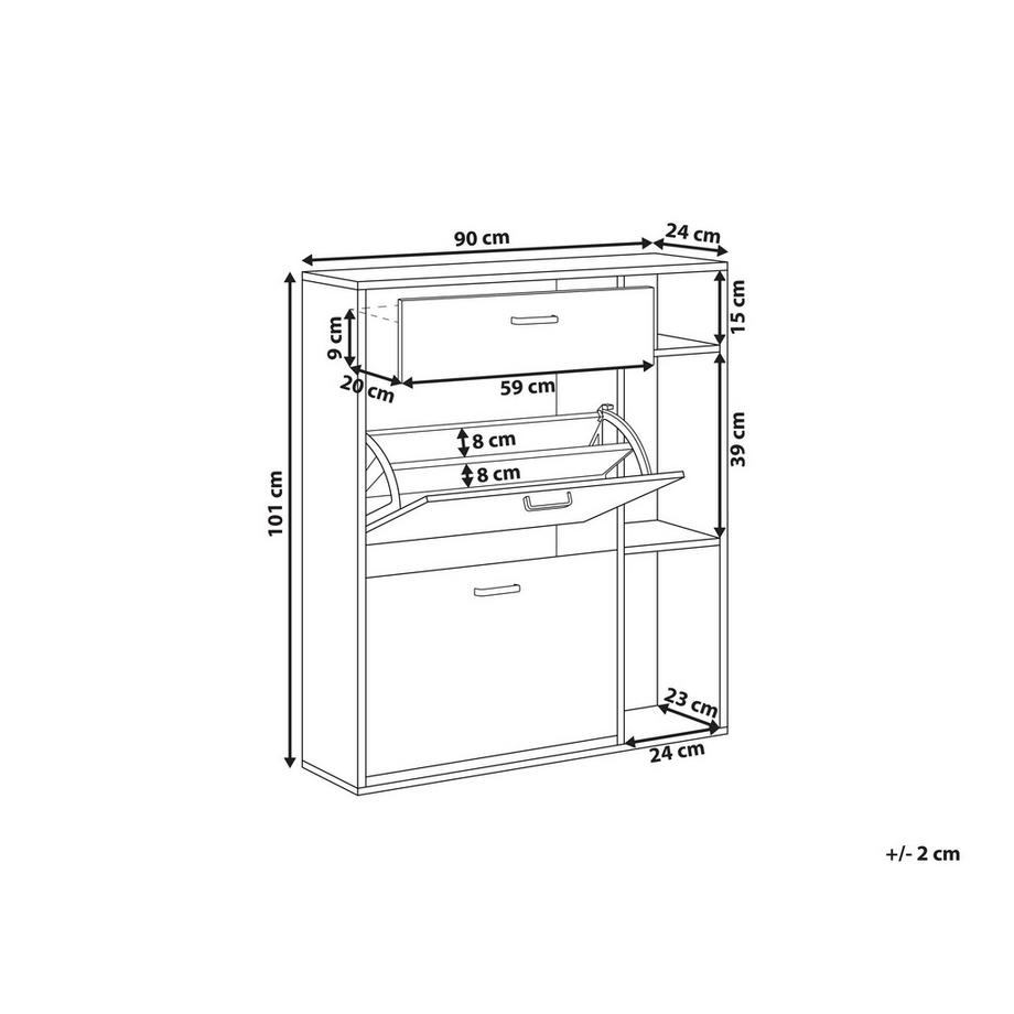 Beliani Schuhschrank aus Faserplatte Skandinavisch MACKAY  