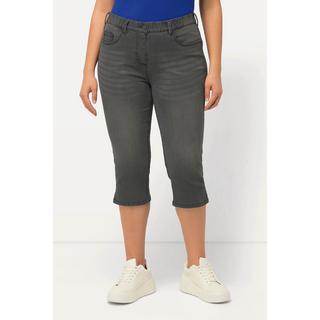 Ulla Popken  Capri Jeans Sarah, schmale 5-Pocket-Form, Saumschlitz 