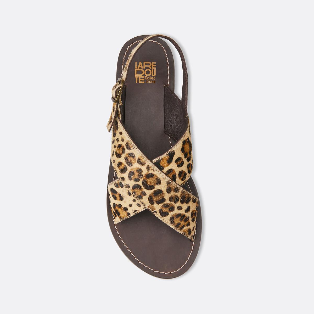 La Redoute Collections  Sandales en cuir léopard 