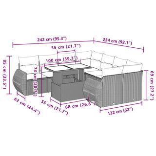 VidaXL Garten sofagarnitur poly-rattan  