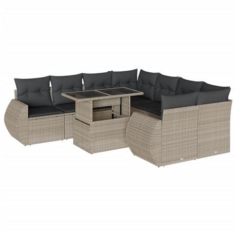 VidaXL set divano da giardino Polirattan  