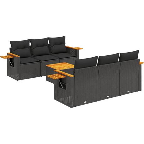 VidaXL set divano da giardino Polirattan  