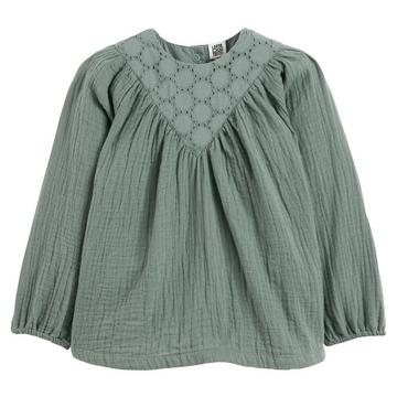 Blouse double gaze de coton et broderie anglaise