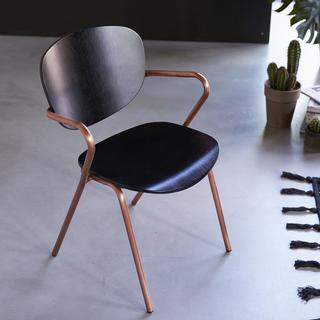 Tikamoon Stuhl aus Eiche und Metall copper Ada  