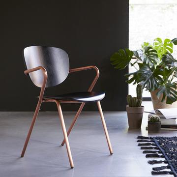Stuhl aus Eiche und Metall copper Ada