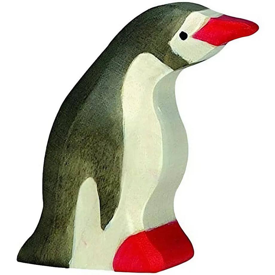 Holztiger  Pinguin, klein, Kopf nach vorn 